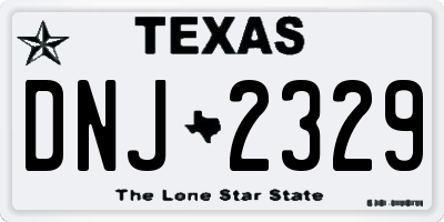 TX license plate DNJ2329