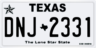 TX license plate DNJ2331