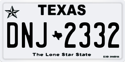 TX license plate DNJ2332