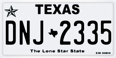 TX license plate DNJ2335