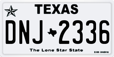TX license plate DNJ2336