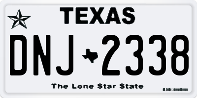 TX license plate DNJ2338
