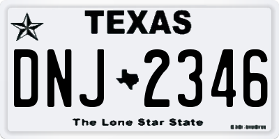 TX license plate DNJ2346