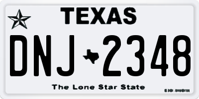 TX license plate DNJ2348