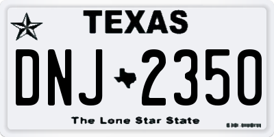 TX license plate DNJ2350