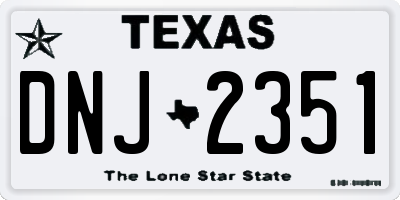 TX license plate DNJ2351