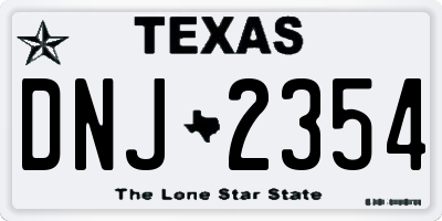 TX license plate DNJ2354