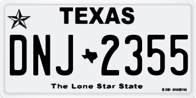 TX license plate DNJ2355