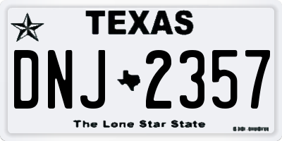 TX license plate DNJ2357