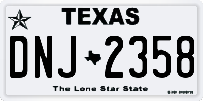 TX license plate DNJ2358