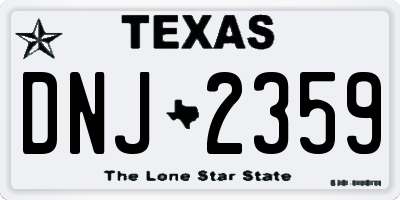 TX license plate DNJ2359