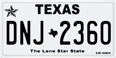 TX license plate DNJ2360