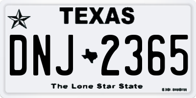 TX license plate DNJ2365