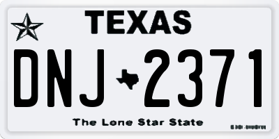 TX license plate DNJ2371