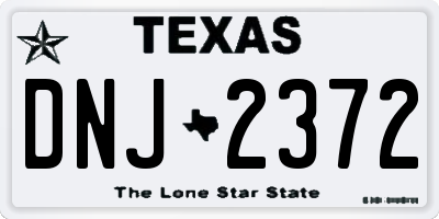 TX license plate DNJ2372