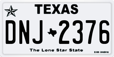 TX license plate DNJ2376