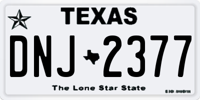 TX license plate DNJ2377