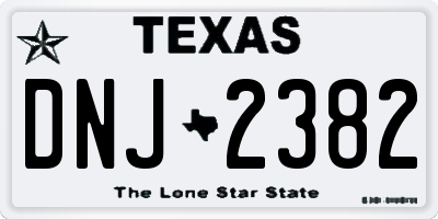 TX license plate DNJ2382