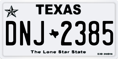 TX license plate DNJ2385