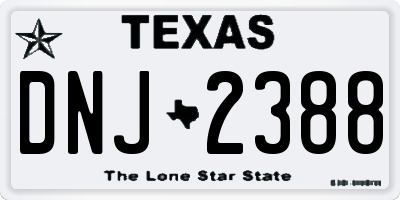 TX license plate DNJ2388
