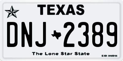 TX license plate DNJ2389