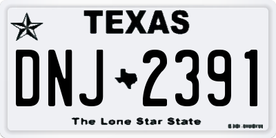 TX license plate DNJ2391