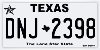 TX license plate DNJ2398