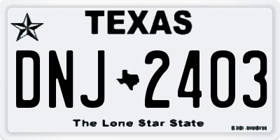TX license plate DNJ2403