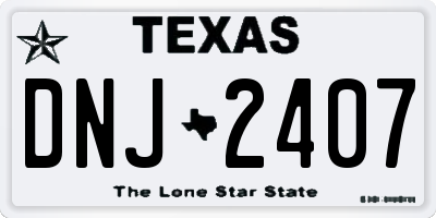 TX license plate DNJ2407