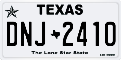 TX license plate DNJ2410