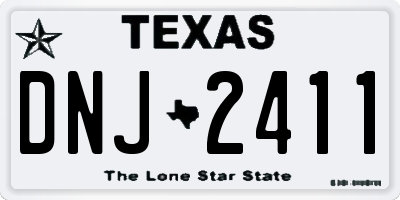 TX license plate DNJ2411