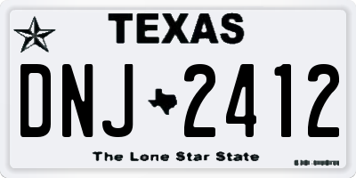 TX license plate DNJ2412