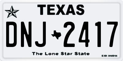 TX license plate DNJ2417