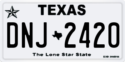TX license plate DNJ2420
