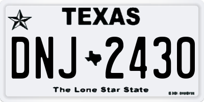 TX license plate DNJ2430