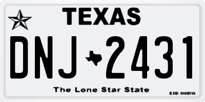 TX license plate DNJ2431