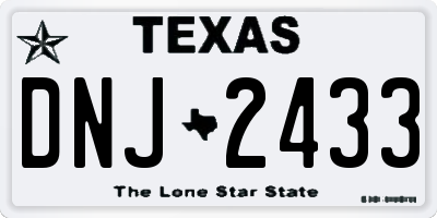 TX license plate DNJ2433
