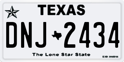 TX license plate DNJ2434