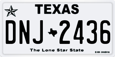 TX license plate DNJ2436