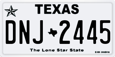 TX license plate DNJ2445