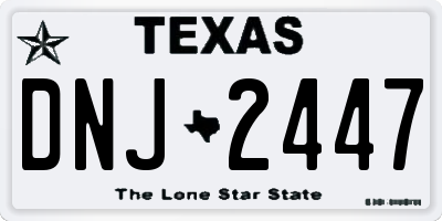 TX license plate DNJ2447