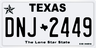 TX license plate DNJ2449