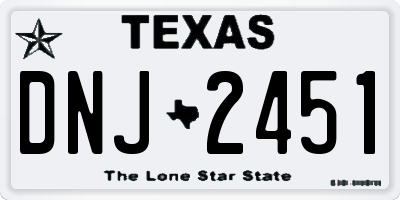 TX license plate DNJ2451