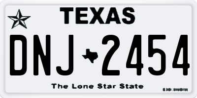 TX license plate DNJ2454