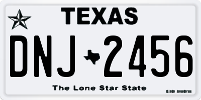 TX license plate DNJ2456