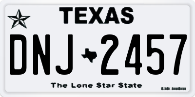 TX license plate DNJ2457