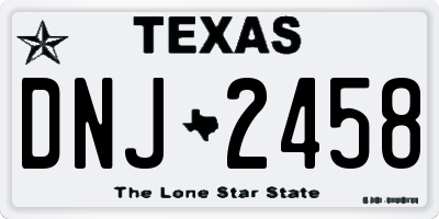 TX license plate DNJ2458