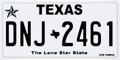 TX license plate DNJ2461