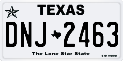 TX license plate DNJ2463