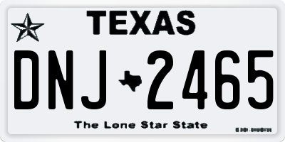 TX license plate DNJ2465